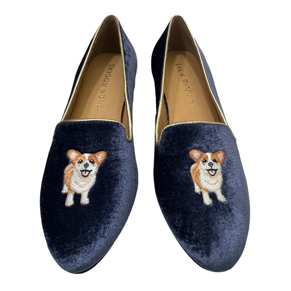 Jack Rogers Embroidered Corgi Dog Blue Velvet
Loafers Womens 7 Never Worn! - Picture 3 of 9